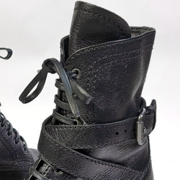 PRADA Combat Boots Black Leather Lace Up Boots Size 36 | 6 *PRIMO* - Picture 9 of 11